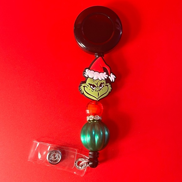 Hand Crafted Accessories - The Grinch Badge Reel